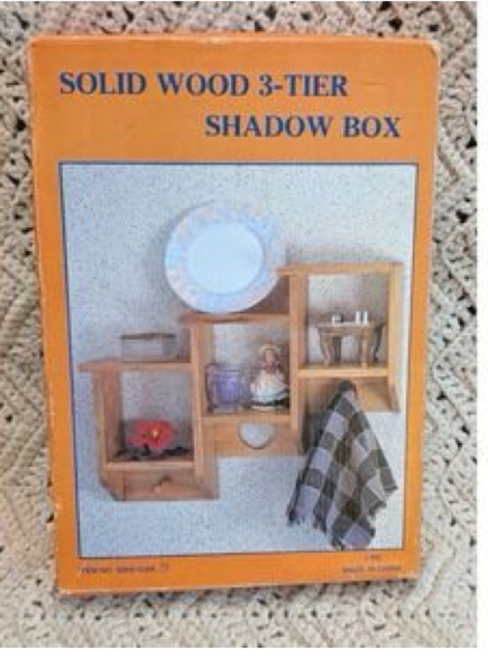 Vintage Solid Wood 3-Tier Shadow Box in an oak